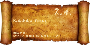 Kabdebo Anna névjegykártya